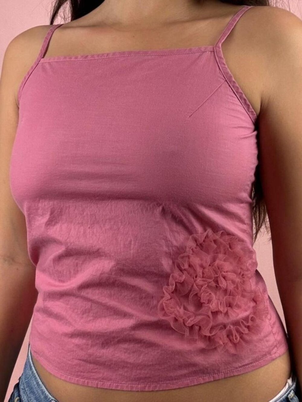 Y2K Pink Cotton Tank Top